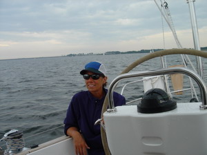 Katie at the helm